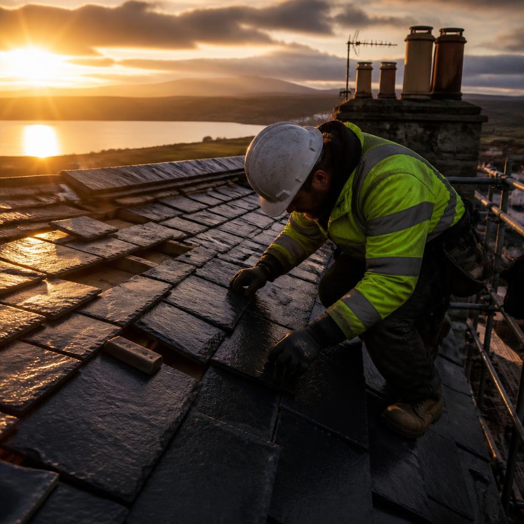 Slate roofing work in Scotland